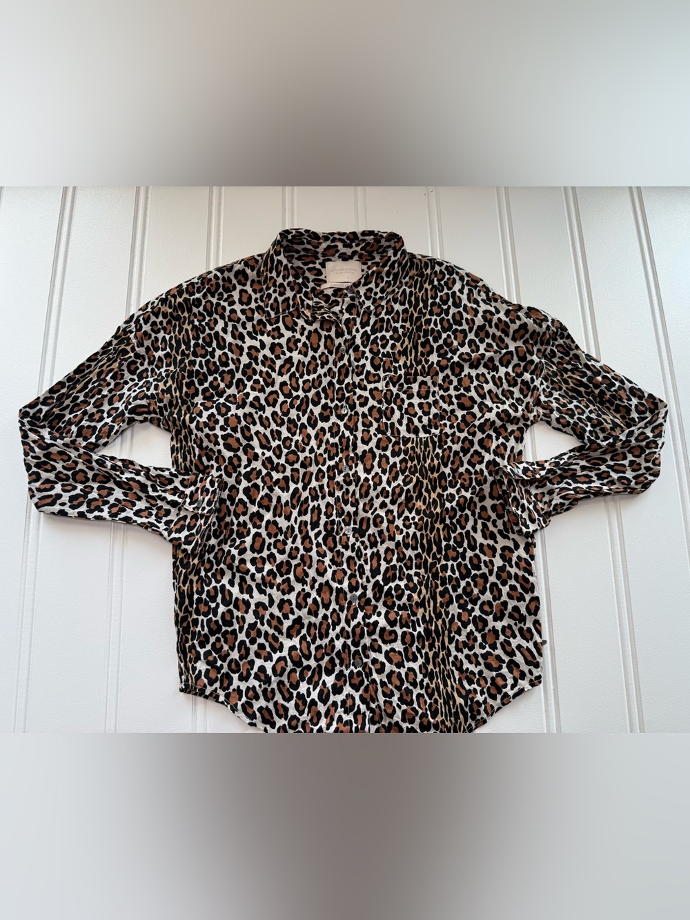 Scotch & Soda Maison Scotch Leopard Print Button Down Shirt Women XS 3116